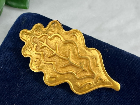 Broche Feuille Dorée Ines De La Fressange - Bijou D'occasion