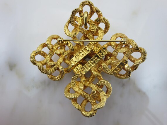 Vintage Gold Knot Brooch or Pendant - Lucien Picc… - image 6