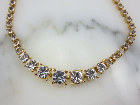 Rhinestone Monet Necklace - Costume Jewelry, Brid… - image 7