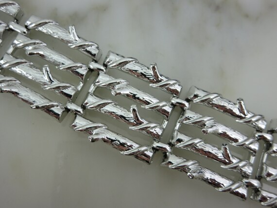 Wide Silver Branch Bracelet - Costume Jewelry - image 9