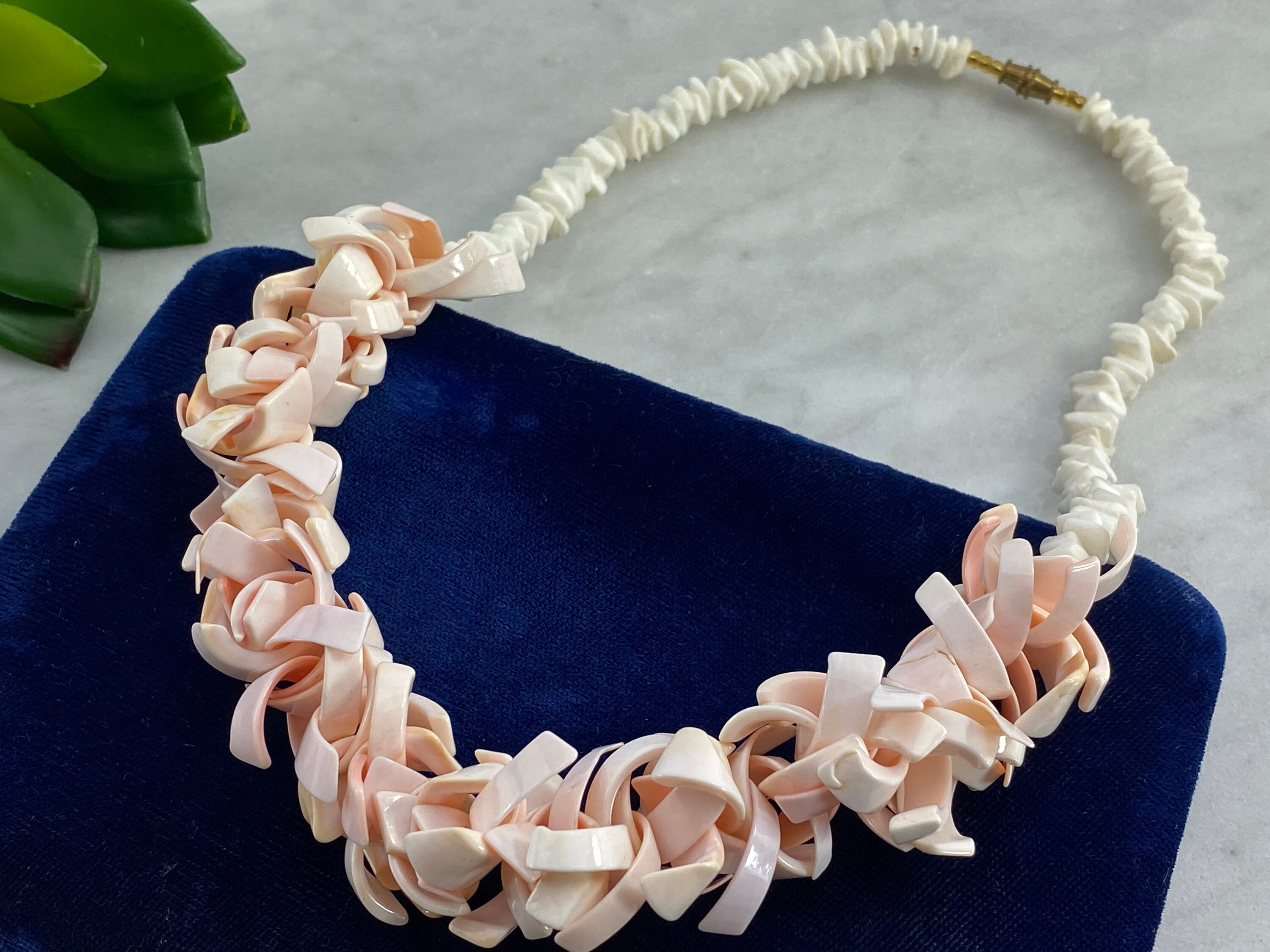 Pink Shell Necklace - Etsy