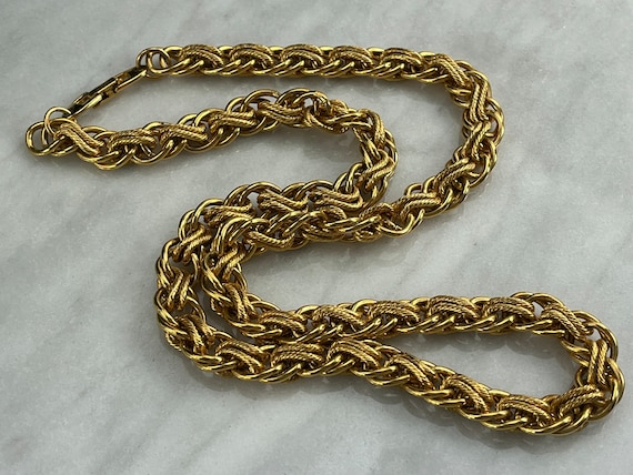 Napier Gold Chain Necklace - Chunky Thick Vintage… - image 7