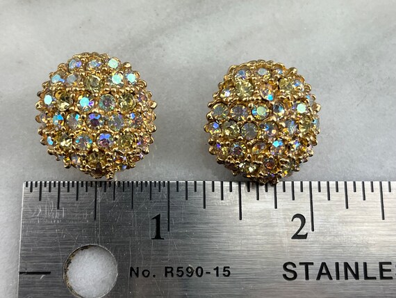 Vintage AB Rhinestone Earrings - 1950s 1960s Cost… - image 6