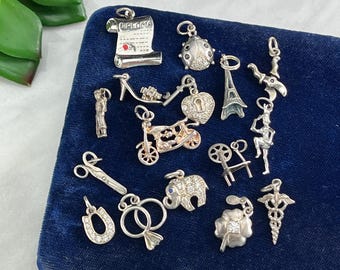 Sterling Silver Bracelet Charm or Pendant - ONE PIECE Your Choice