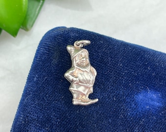 Snow White Dwarves Happy Charm - Sterling Silver 1940s Vintage Bracelet Charm