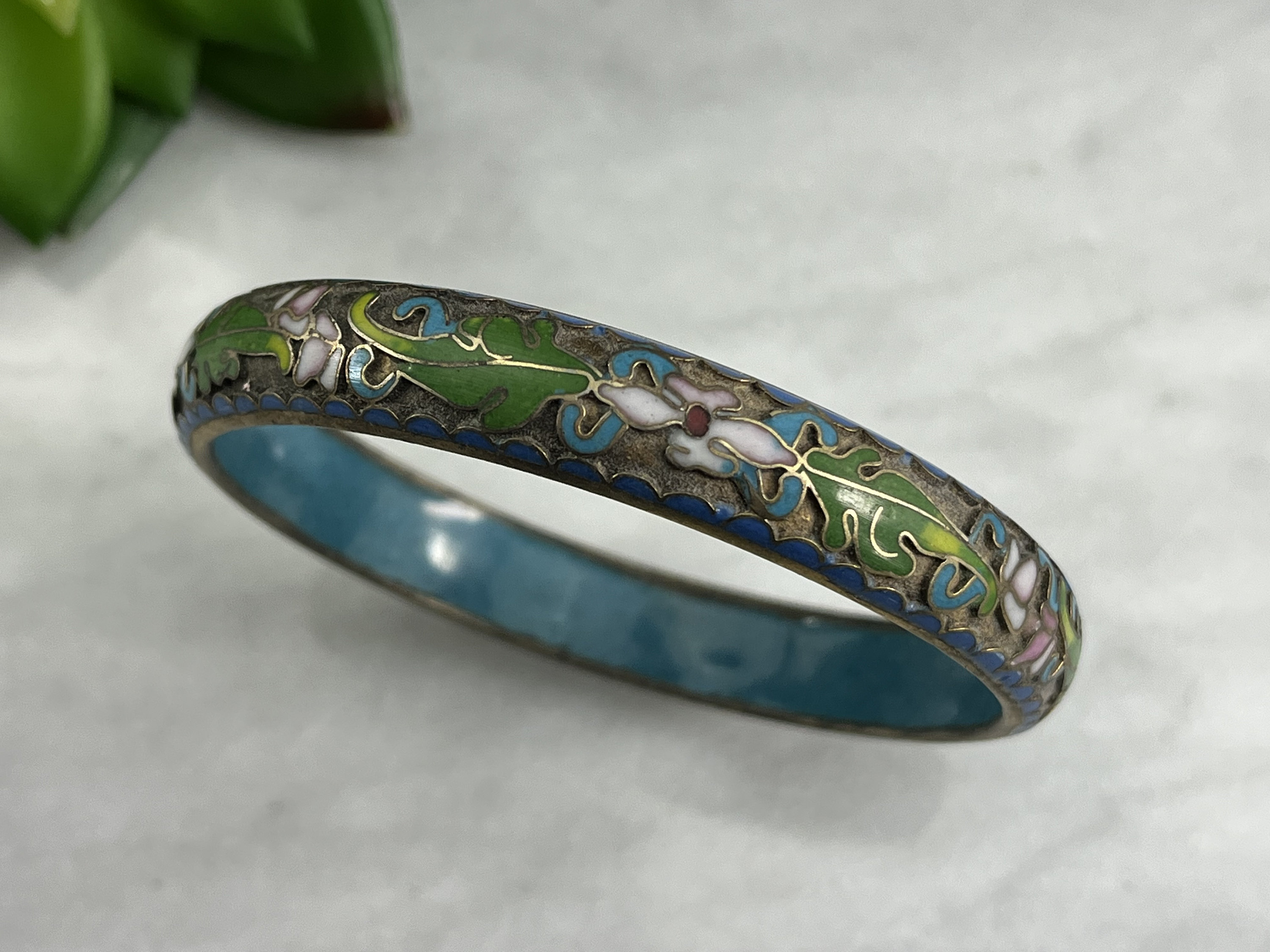 Cloisonne Enamel Bracelet Bangle Bracelet Enamel Green and Etsy Australia