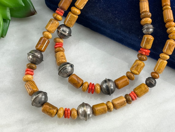 Sterling Silver Bead Necklace - Native American Style Jewelry