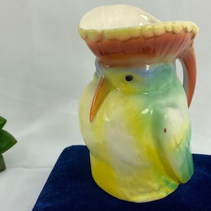 Ceramic Creamer Mini Pitcher - Parrot Bird Shaped, Czechoslovakia