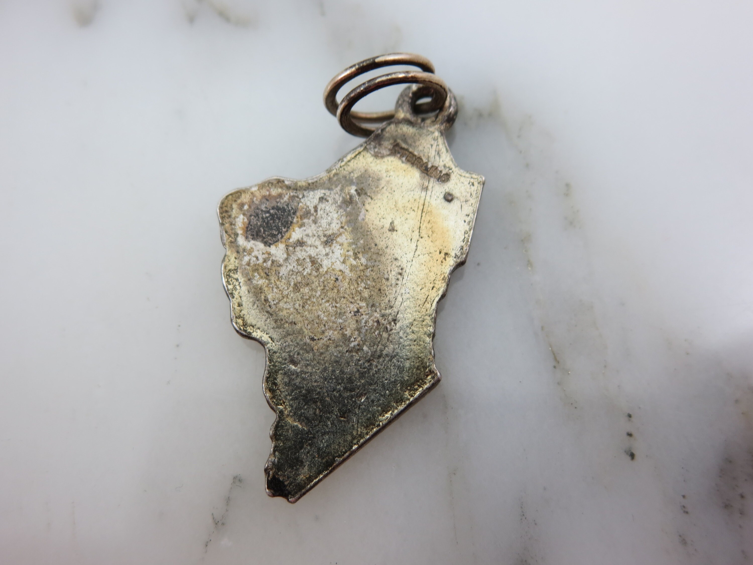 Argento Sterling West Virginia Stato Mappa Ciondolo / Ciondolo - Foto 5