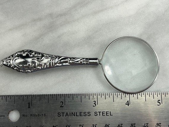 Magnifying Glass Necklace Pendant - Silver Tone, … - image 5