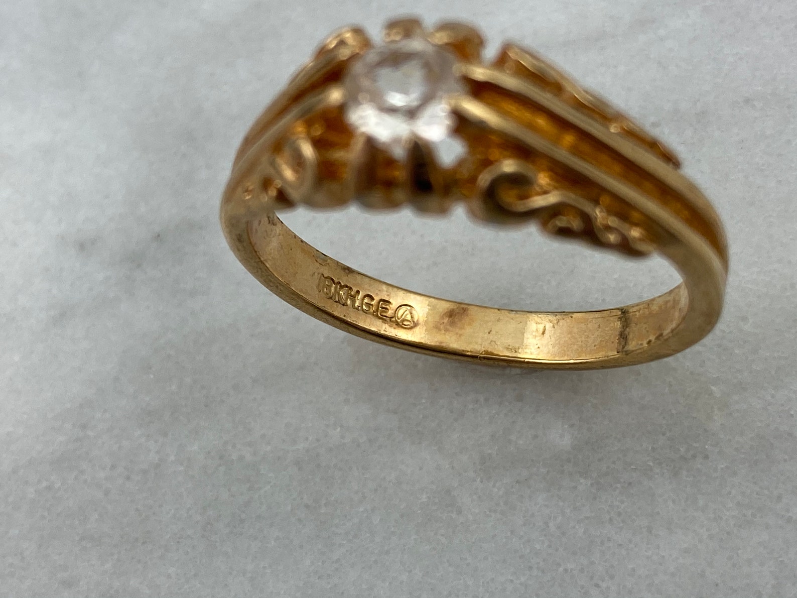 Mens Jewelry Gold Ring 18k Gold Plated and Fake Diamond Etsy