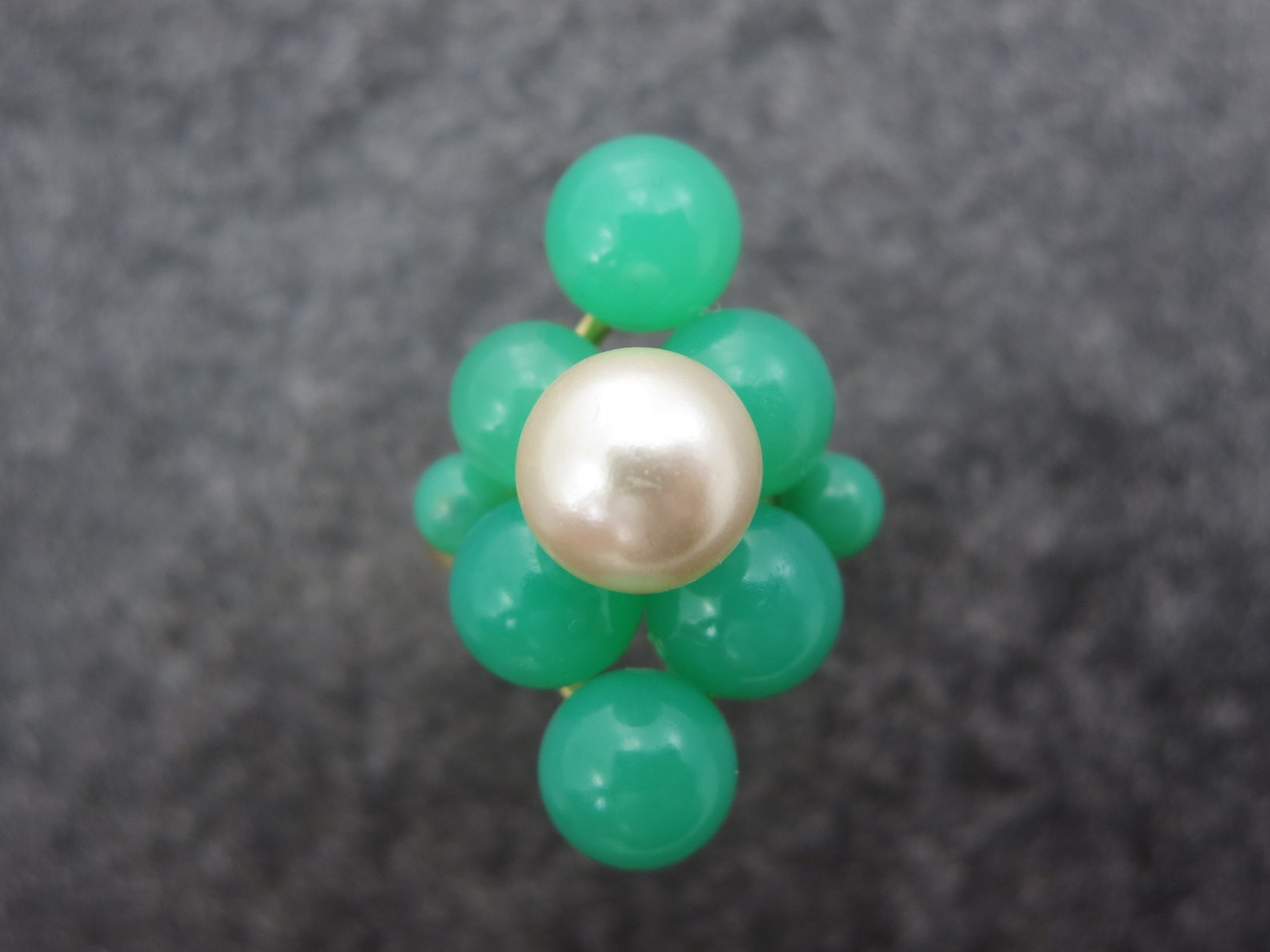 Jade Ring 14k Gold Jade Ball Rings for Women Size 8.5 Faux Etsy