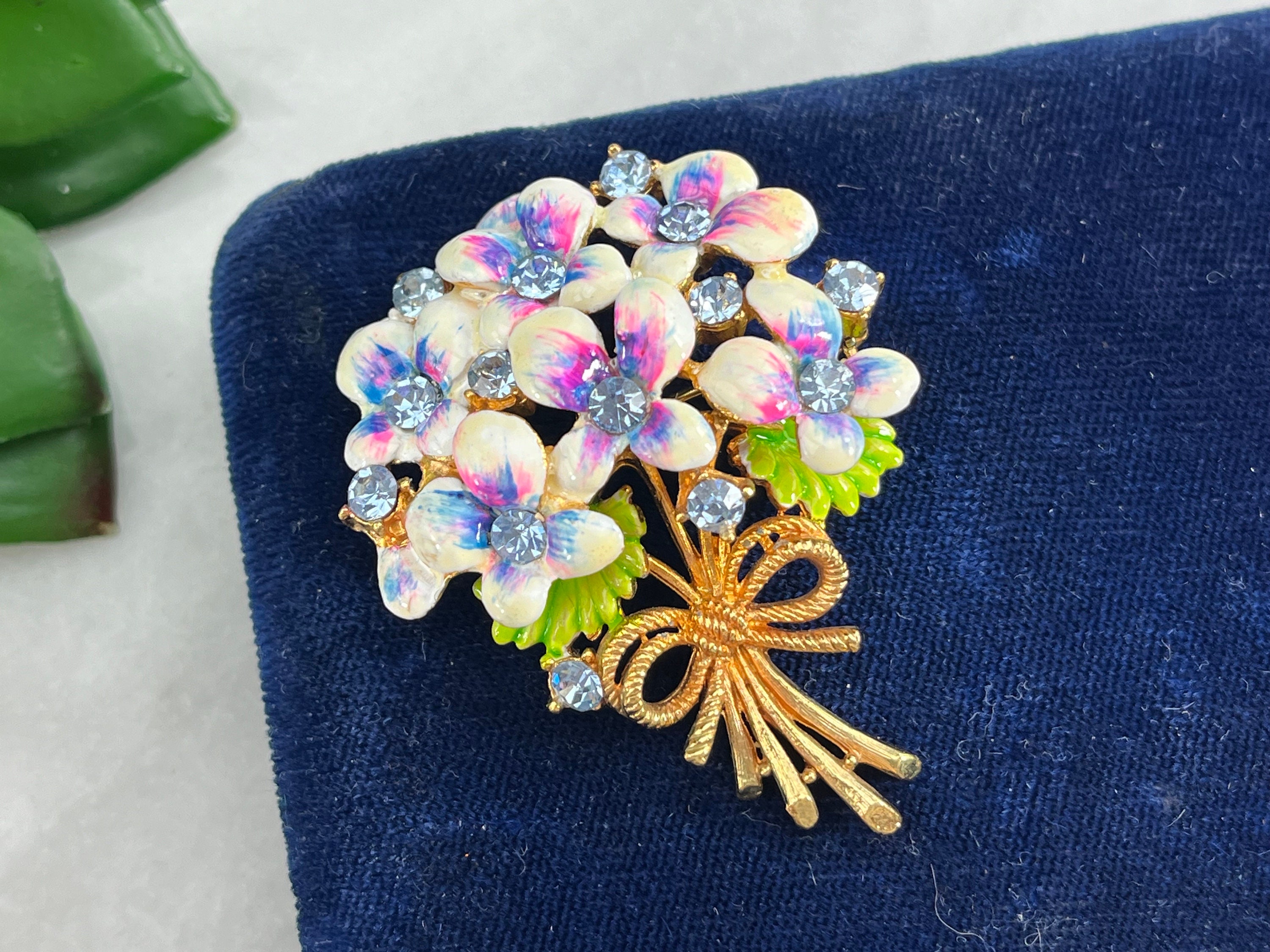 Rare Antique Silver Floral Headband, Enamel, Rhinestones And Blue Flower Accents Amazon.com : PoshMyra Dusty Blue Flower Girl Crown with  main image 2