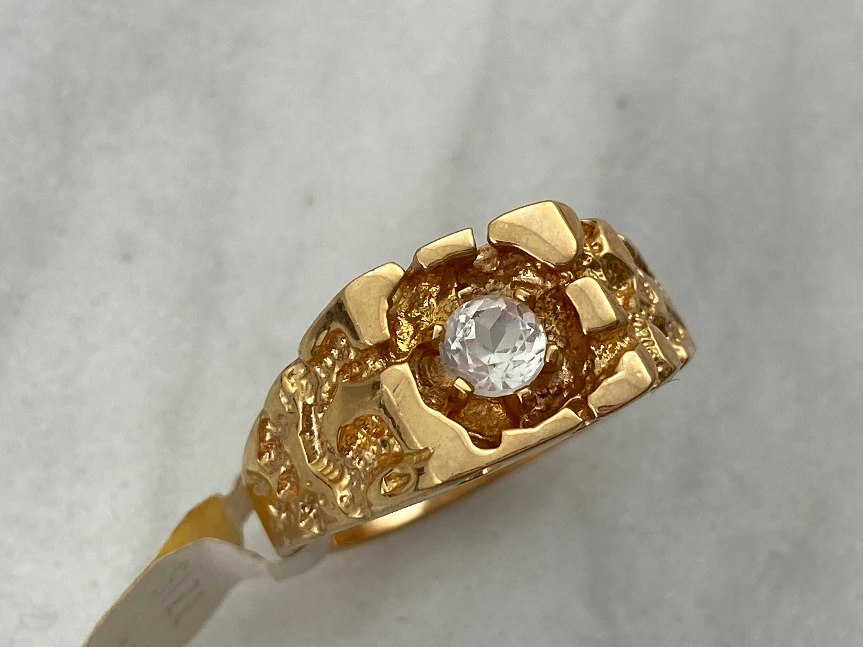 Mens Jewelry Gold Nugget Ring Old Stock 18k Gold Plated and - Etsy