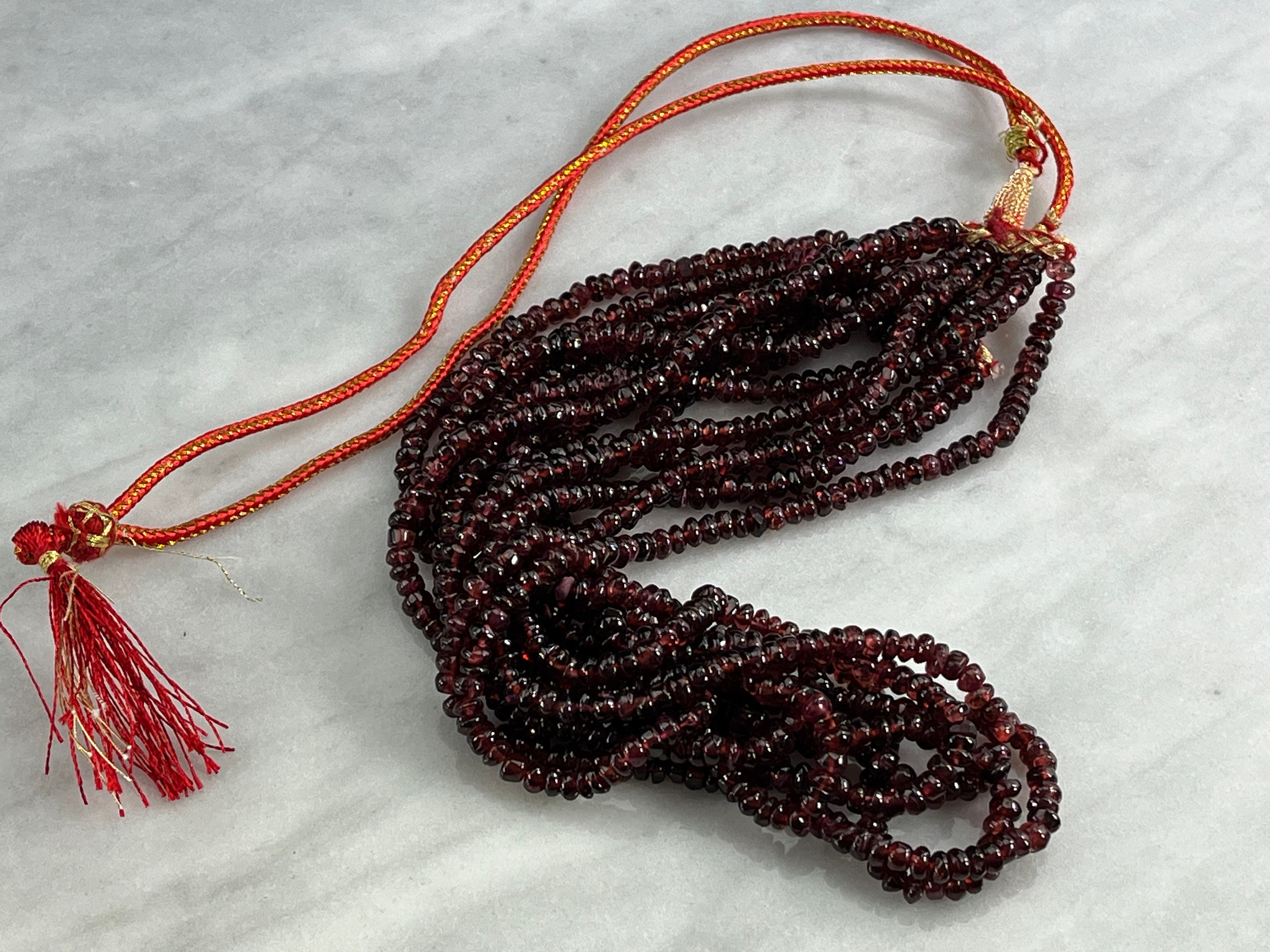 Parure Fatta A Mano Collana Orecchini cristallo perle rosso Stile Vintage Glam
