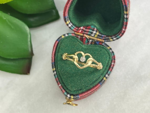 10k Gold Diamond Heart Ring - Vintage Rings for W… - image 1