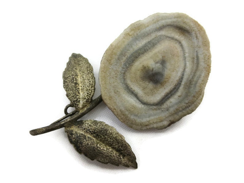 Geode Druzy Flower Brooch
