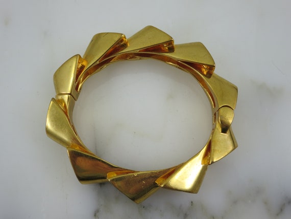 Alexis Bittar Jewelry Gold Art Deco Clamper Brace… - image 4