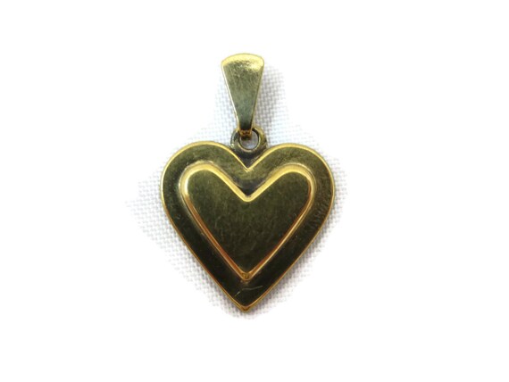 Vermeil Heart Pendant - Gold over Silver Heart - image 4