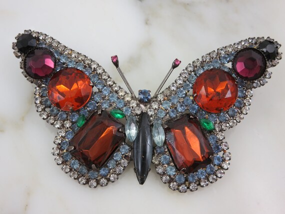 Large Rhinestone Butterfly Brooch - Butterfly Broo