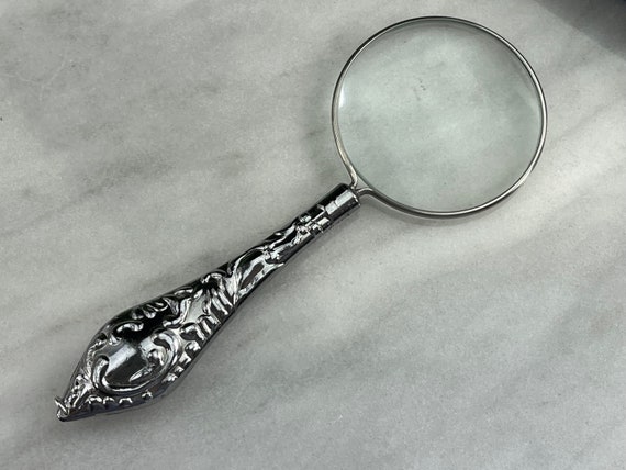 Magnifying Glass Necklace Pendant - Silver Tone, … - image 6