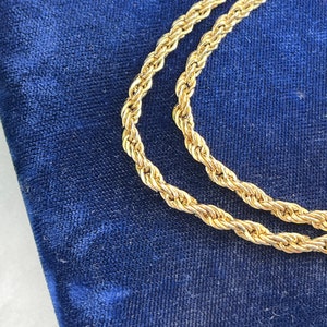 Gold Chain Necklace - Chunky Thick Vintage Costume Jewelry Rope Chain