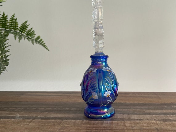 Vintage Hand Painted Fenton Glass Perfume Bottle … - image 8