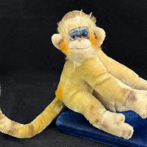 Vintage Steiff Mohair Mungo Monkey - Blue Eyes, Swivel Head, Posable Tail