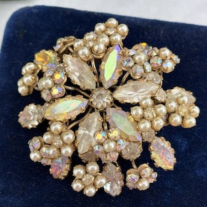 Vintage Verified Schreiner Jewelry Rhinestone Brooch Pin - Unsigned Costume Jewelry