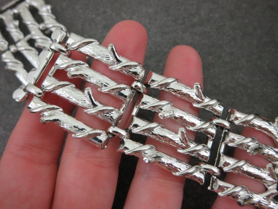 Wide Silver Branch Bracelet - Costume Jewelry - image 6