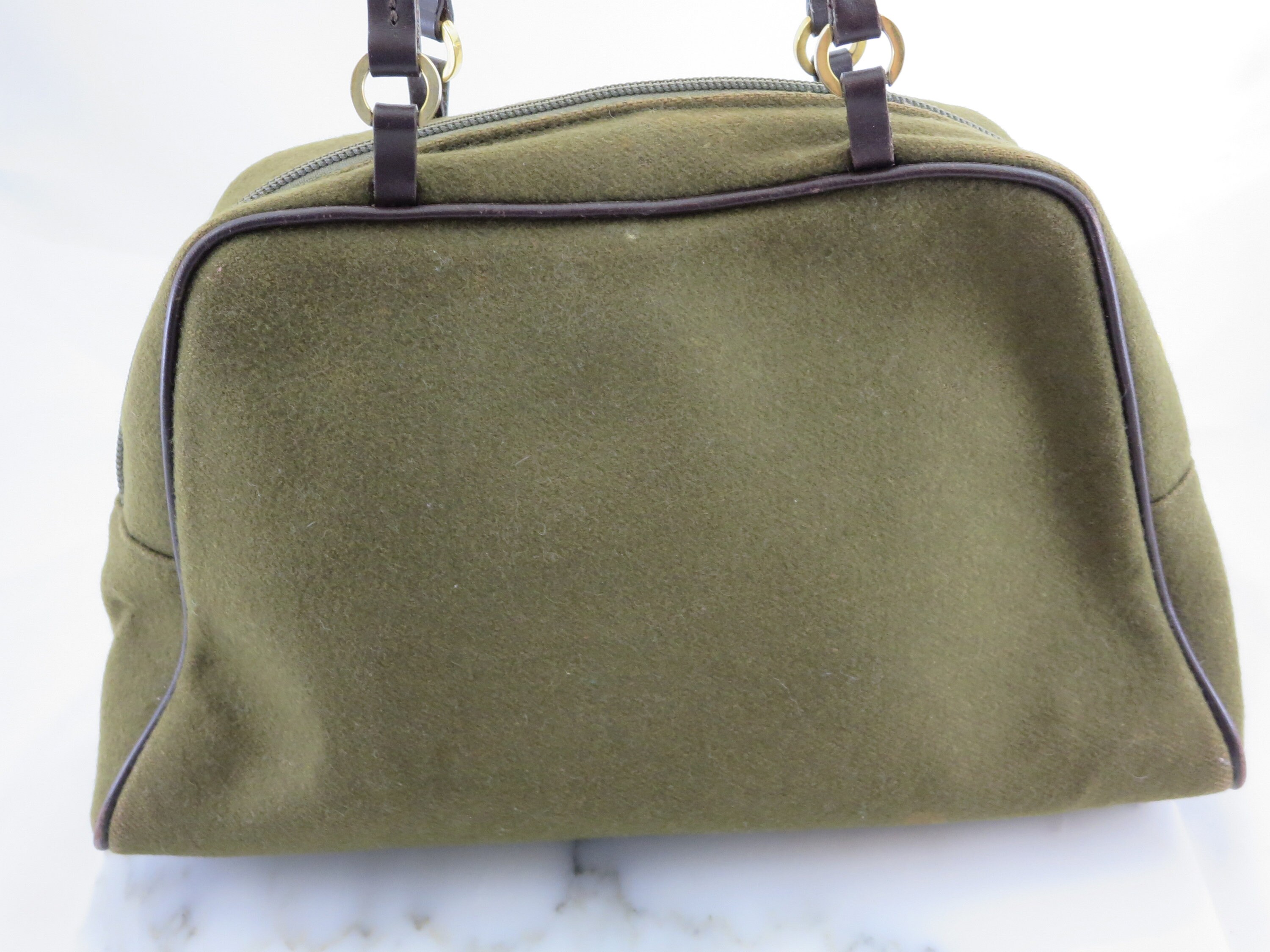 Vintage Moschino Lucky Patch Bag – Rare Green Felt Designer