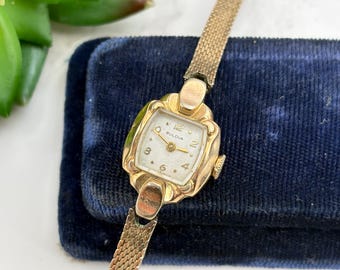 Bulova Ladies Art Deco Solid 14K (585)white Gold Watch Case and