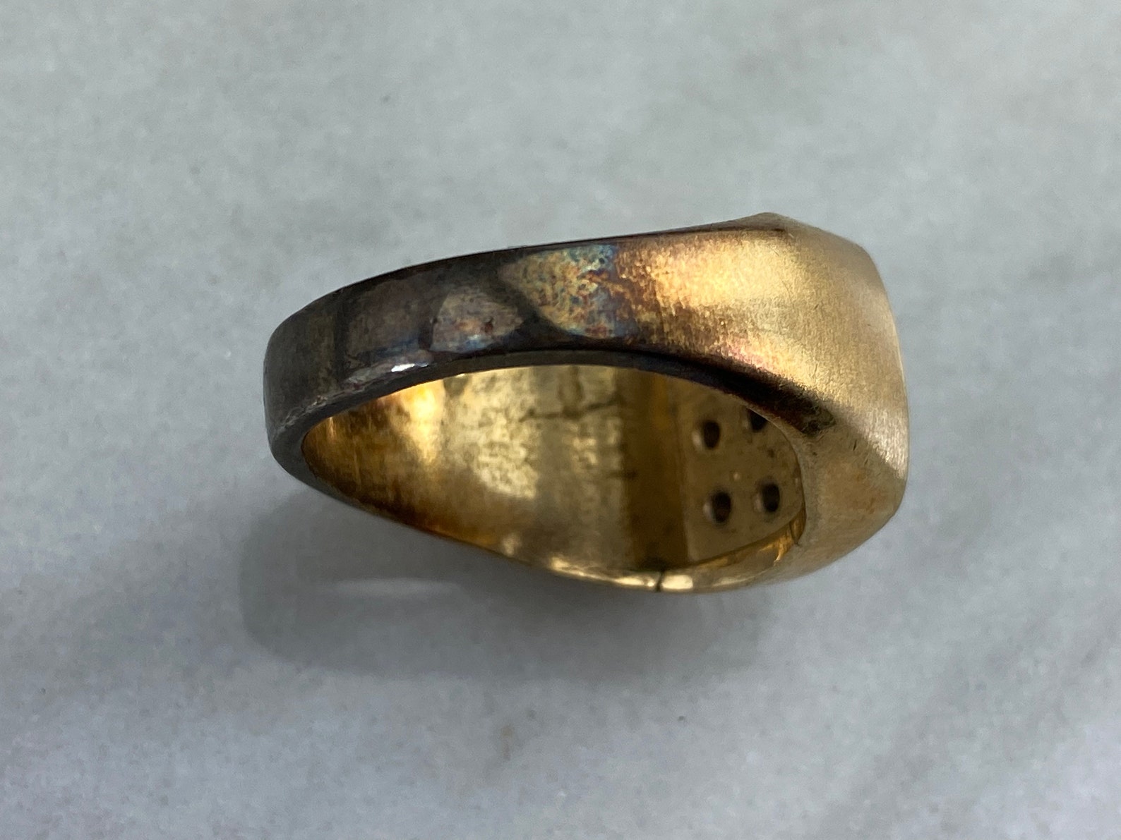 Vintage 18k HGE Gold Mens Ring Espo Clear Fake Diamond | Etsy