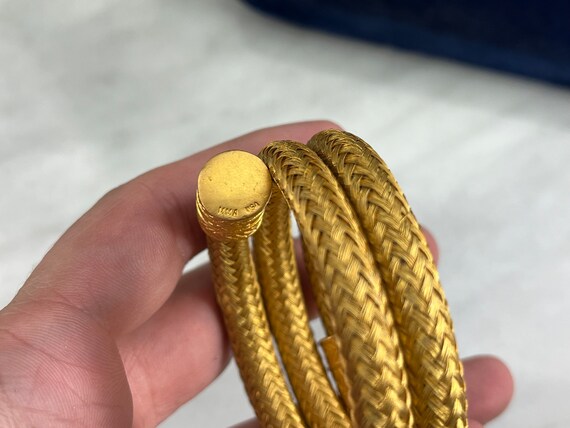 Matte Gold Tone Coiled Bracelet - Vintage Wrap Br… - image 6