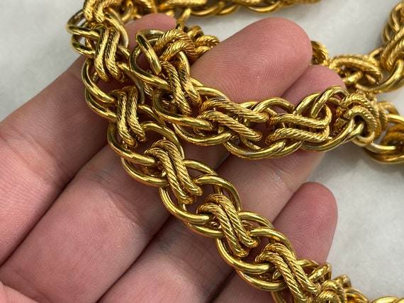 Napier Gold Chain Necklace - Chunky Thick Vintage… - image 4