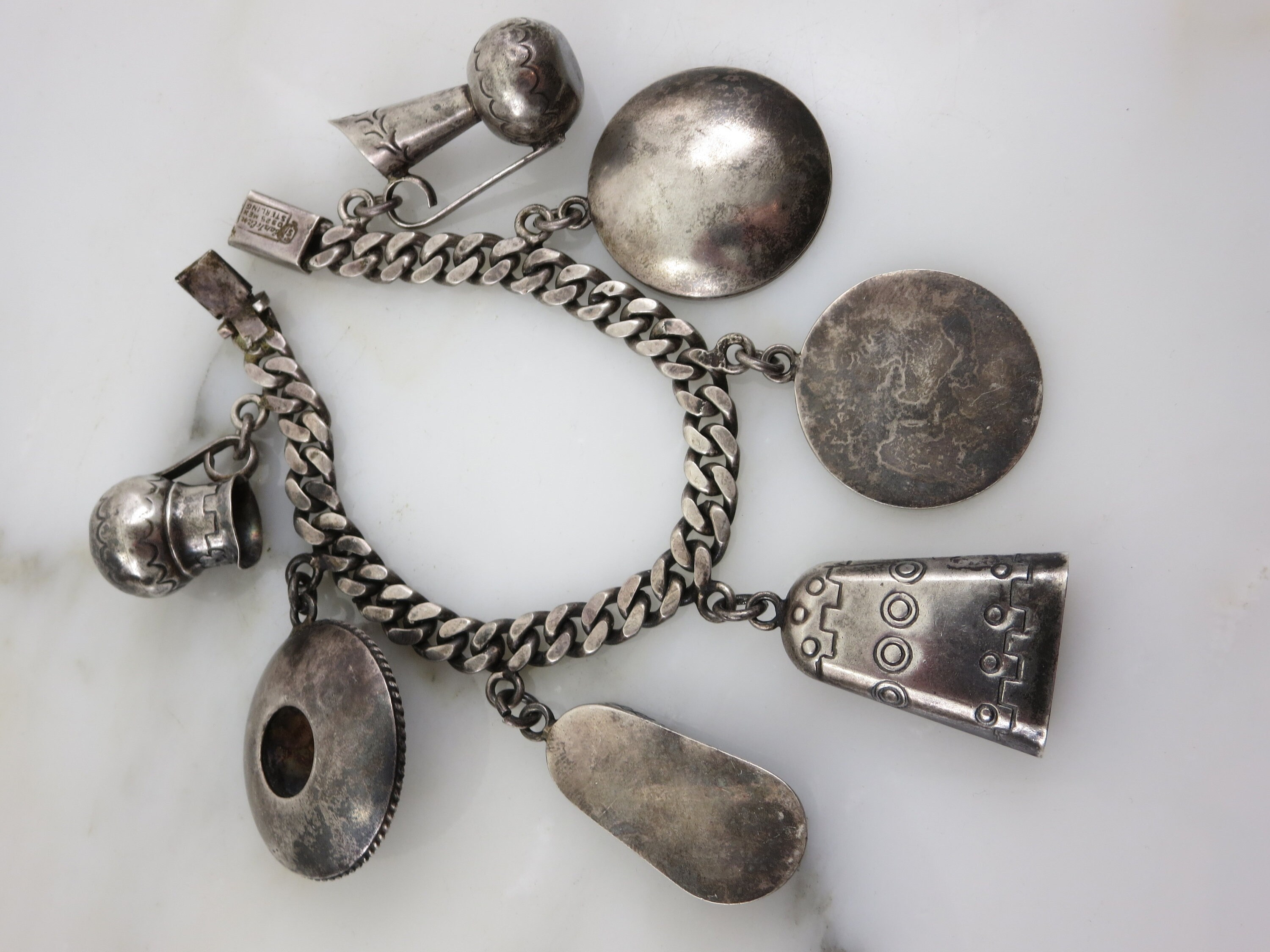 Mexican Silver Charm Bracelet - The Shop in the Bush