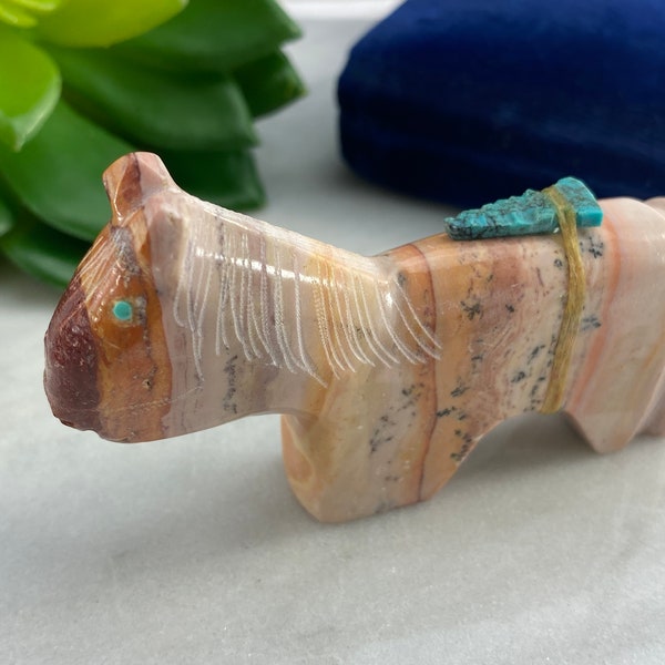 Zuni Fetish Animal Carving - Carved Stone Horse Figurine, Unsigned