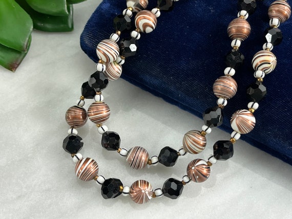Double Strand Costume Jewelry Beaded Necklace - B… - image 1