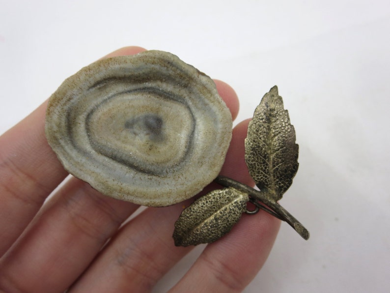 Geode Druzy Flower Brooch