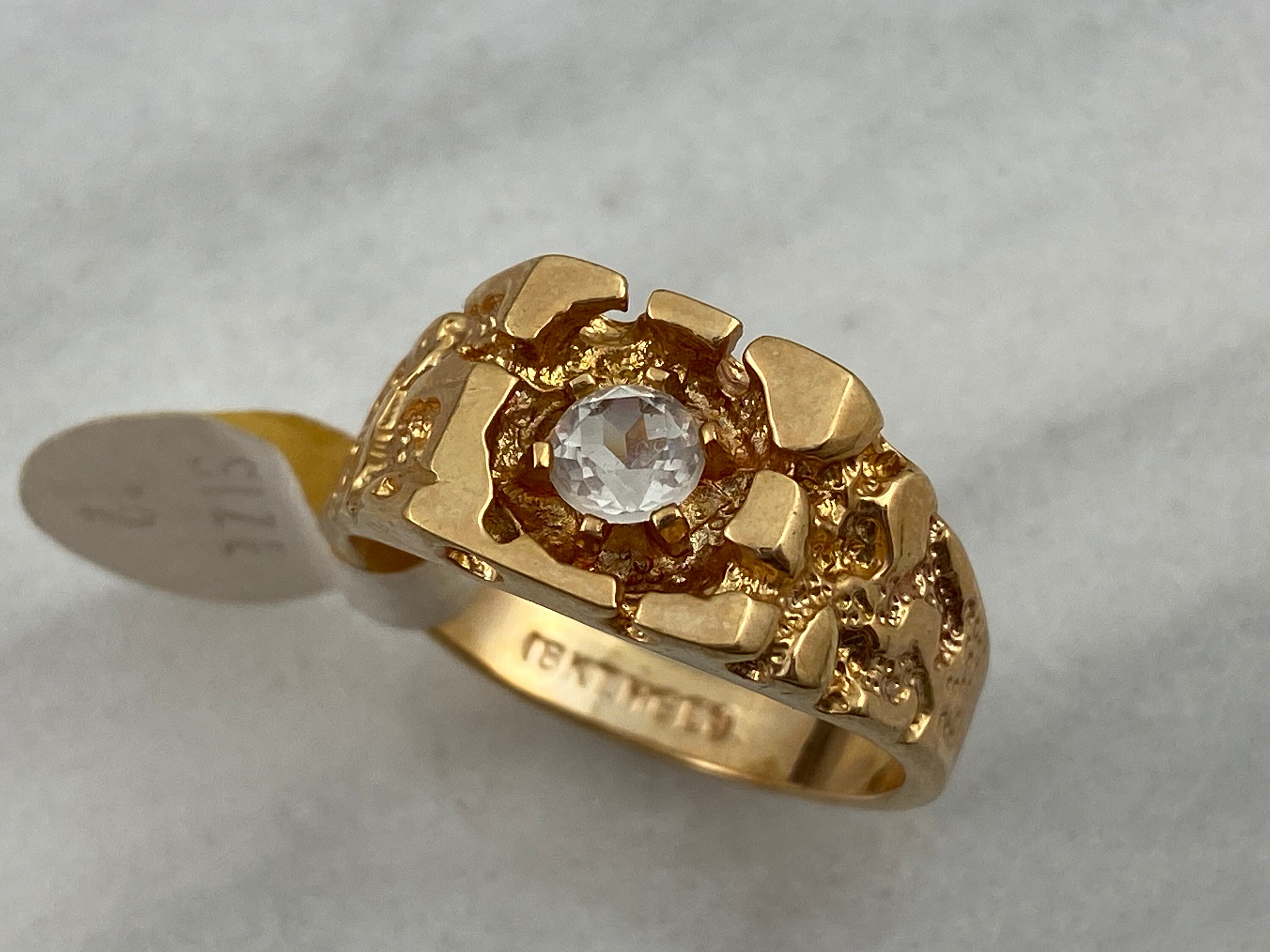 Mens Jewelry Gold Nugget Ring Old Stock 18k Gold Plated and - Etsy