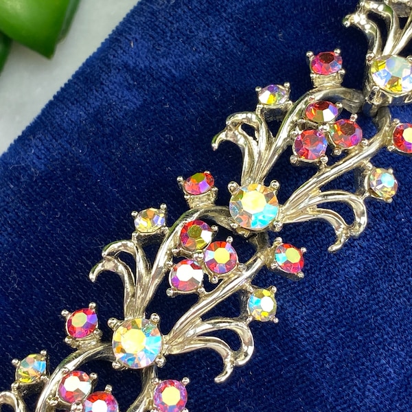 Vintage Rhinestone Bracelet - 1950s 1960s Selini Costume Jewelry