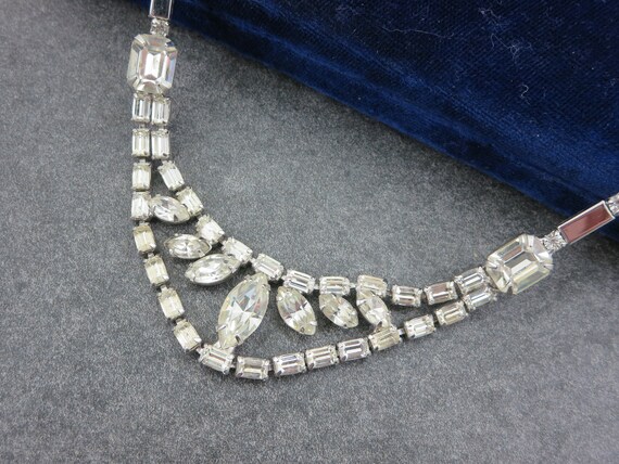 Clear Rhinestone Necklace - Festoon Rhinestone Br… - image 9