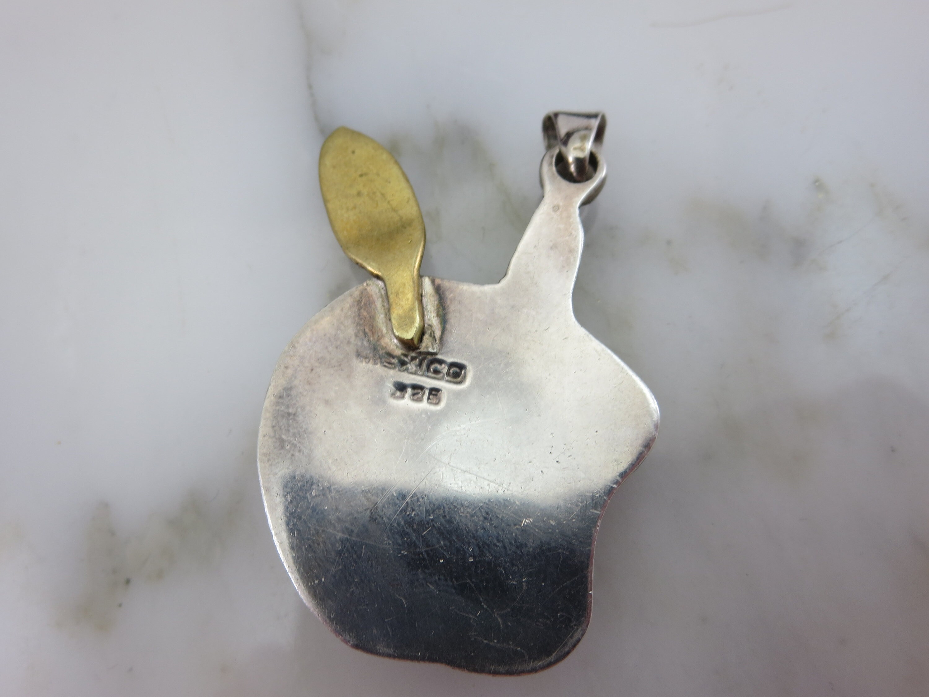 Rare Vintage PRATA signed Sterling Silver Large Apple