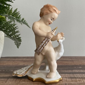 Boy with Peacock Porcelain Figurine - Alka Kunst Bavaria