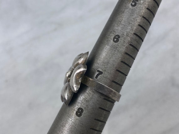 Sterling Statement Ring - Silver Flower Ring, Mex… - image 5