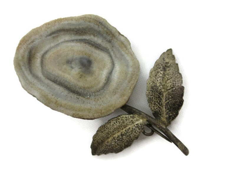 Geode Druzy Flower Brooch