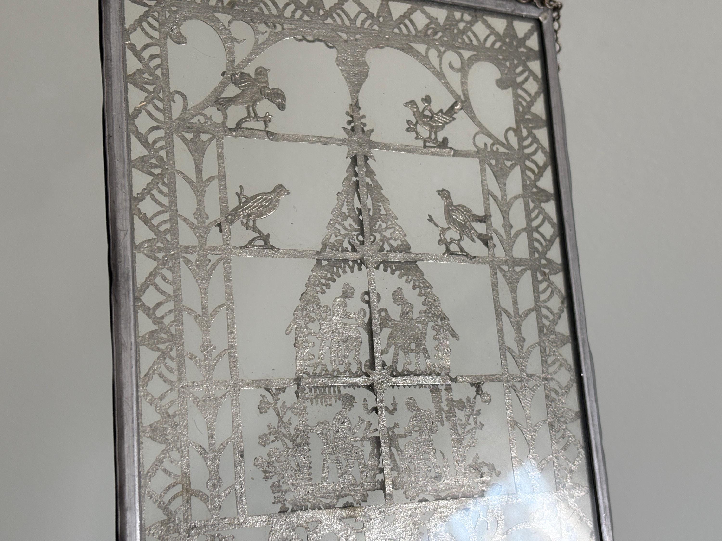 Babette Schweizer シュヴァイツァー 壁掛け　ドイツ　錫 壁飾り Vintage Babette Schweizer German Pewter Glass Wall Hanging Sun