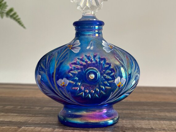 Vintage Hand Painted Fenton Glass Perfume Bottle … - image 4