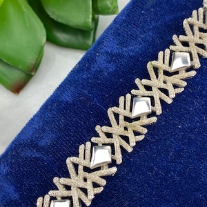 Trifari Bracelet - Silver Tone 1960s Costume Jewelry