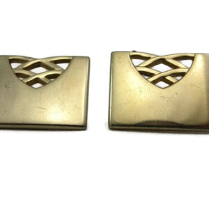 Swank Cufflinks - Mid Century Modern, Gold, Vintage Mens Accessories, 1960s